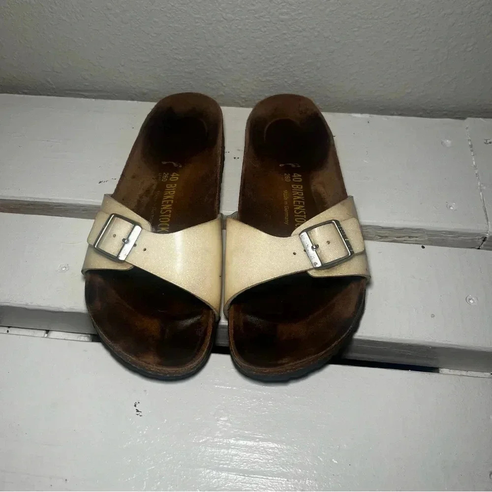 Birkenstock Madrid womens white slide sandals size 9 - Picture 5 of 10